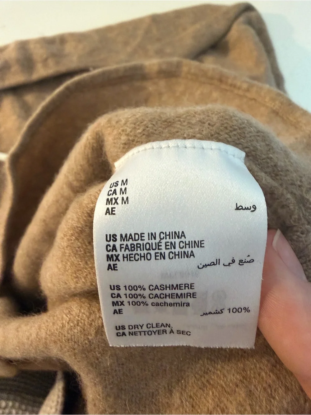 Charter Club Luxury 100% Cashmere Camel Long Sleeve Size Medium - Picture 8 of 8